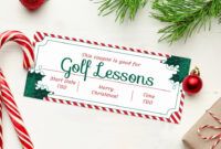 Free Custom Golf Lesson Gift Certificate Template