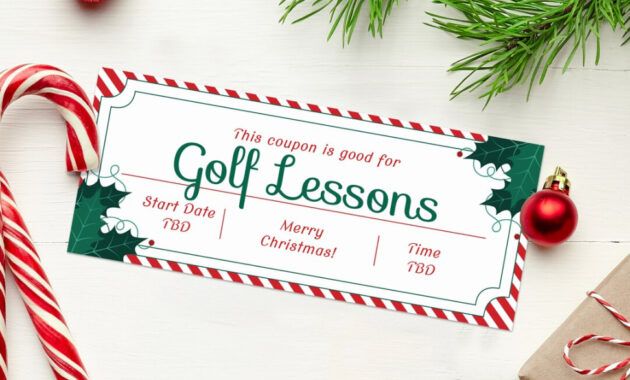 Free Custom Golf Lesson Gift Certificate Template