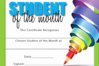 Free Custom Teacher Of The Month Certificate Template Pdf