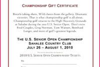 Free Editable Golf Lesson Gift Certificate Template