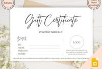 Free Editable Home Made Gift Certificate Template Excel