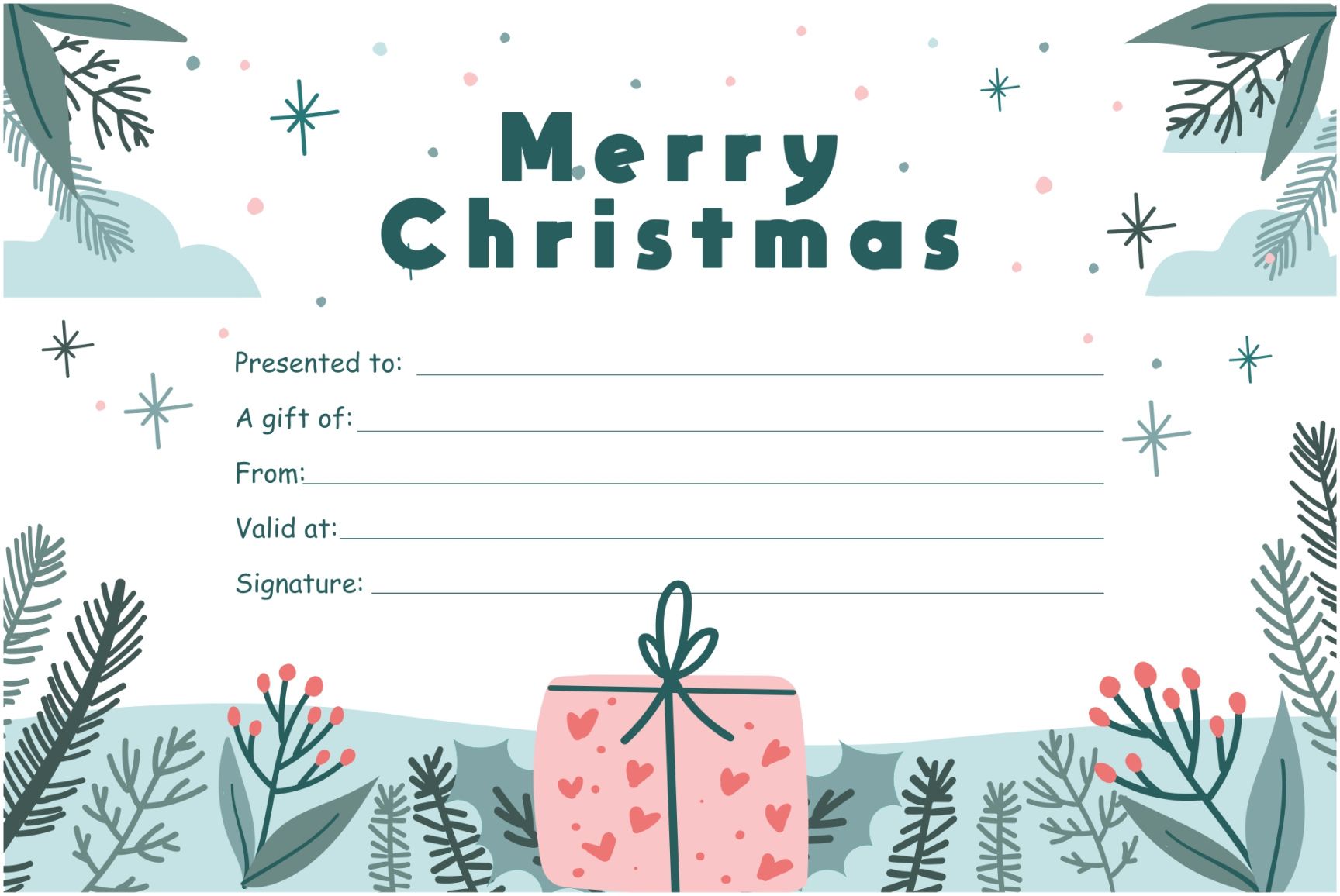 Free Editable Home Made Gift Certificate Template Pdf