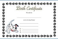Free Printable Dog Birth Certificate Template Doc Sample