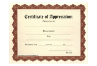 Free Printable Parent Certificate Of Appreciation Template