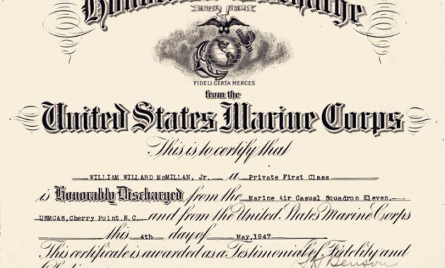 Marine Corps Certificate Of Commendation Template Pdf Sample