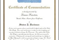 Marine Corps Certificate Of Commendation Template Word Sample