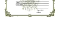 Printable Home Made Gift Certificate Template Excel
