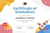 Printable Kids Graduation Certificate Template  Sample