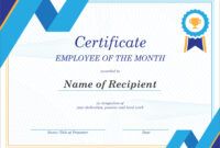 Teacher Of The Month Certificate Template Excel Sample