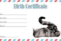 Blank Cat Birth Certificate Template Pdf