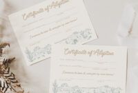 Blank Horse Adoption Certificate Template Word Sample