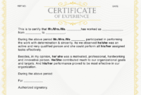 Blank Private School Teaching Experience Certificate Template Word
