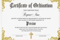 Custom Pastor Installation Certificate Template Word
