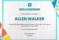Custom Safety Champion Certificate Template