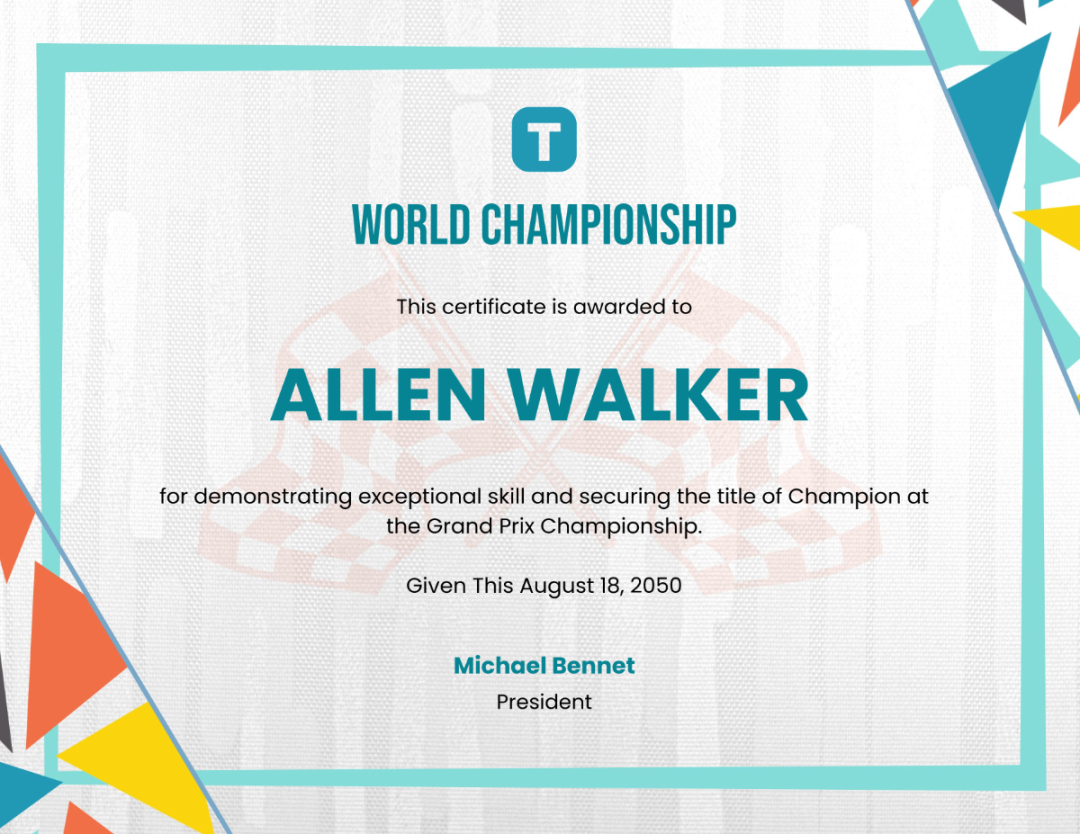 Custom Safety Champion Certificate Template