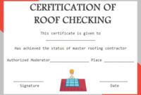 Editable Roof Warranty Certificate Template Pdf