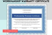 Editable Roof Warranty Certificate Template Word Sample