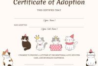 Free Blank Cat Adoption Certificate Template Pdf