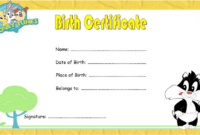 Free Blank Cat Birth Certificate Template Excel