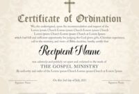 Free Blank Pastoral Ordination Certificate Template