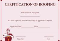 Free Blank Roof Warranty Certificate Template Doc Sample