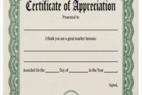 Free Blank Teacher Appreciation Certificate Template