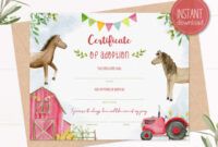 Free Custom Horse Adoption Certificate Template Excel Sample