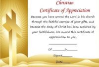 Free Custom Pastor Appreciation Certificate Template Word Sample