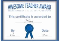 Free Custom Teacher Appreciation Certificate Template Doc Sample
