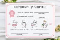 Free Editable Cat Adoption Certificate Template Word Sample