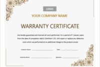 Free Editable Equipment Warranty Certificate Template Doc Sample