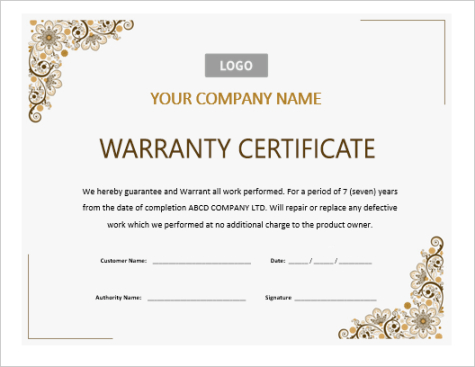 Free Editable Equipment Warranty Certificate Template Doc Sample