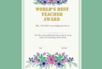 Free Editable Teacher Day Certificate Template Excel