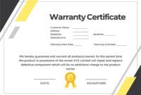 Free  Equipment Warranty Certificate Template Word