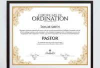 Free Printable Pastoral Ordination Certificate Template Doc Sample
