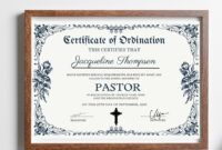 Free Printable Pastoral Ordination Certificate Template Word
