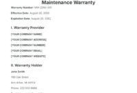 Free  Roof Warranty Certificate Template Excel