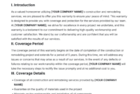 Printable Building Warranty Certificate Template Doc