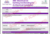 Printable Domestic Electrical Installation Certificate Template Word
