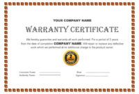 Printable Equipment Warranty Certificate Template Doc