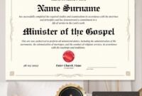Printable Pastor Installation Certificate Template Pdf