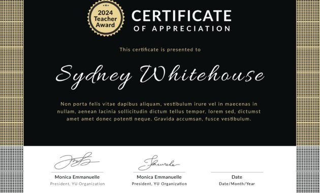Printable Teacher Day Certificate Template Word Sample