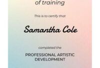 Product Training Certificate Template Excel