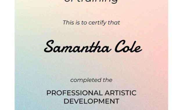 Product Training Certificate Template Excel