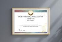 Sponsor Appreciation Certificate Template Excel Sample