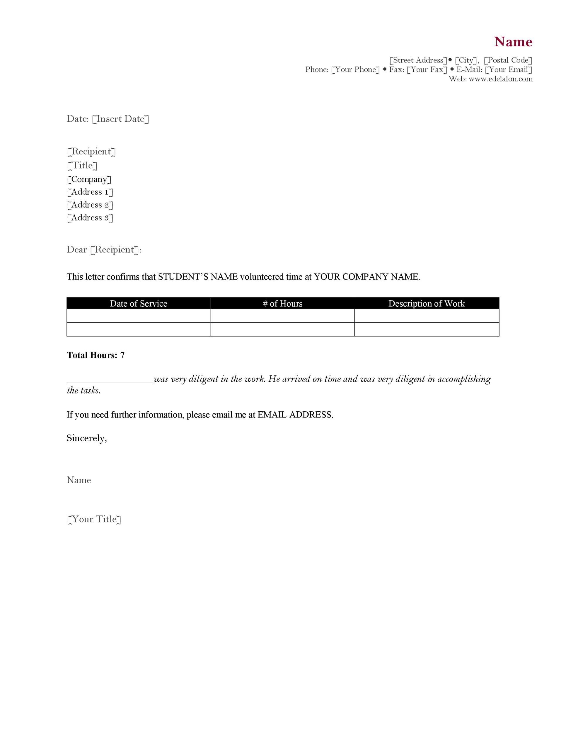 community-service-hours-letter-template