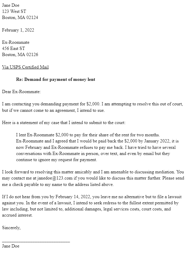 demand-letter-template-for-money-owed