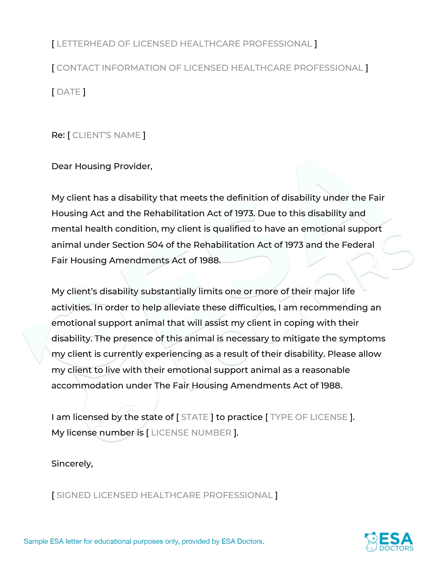 esa-letter-template-for-housing