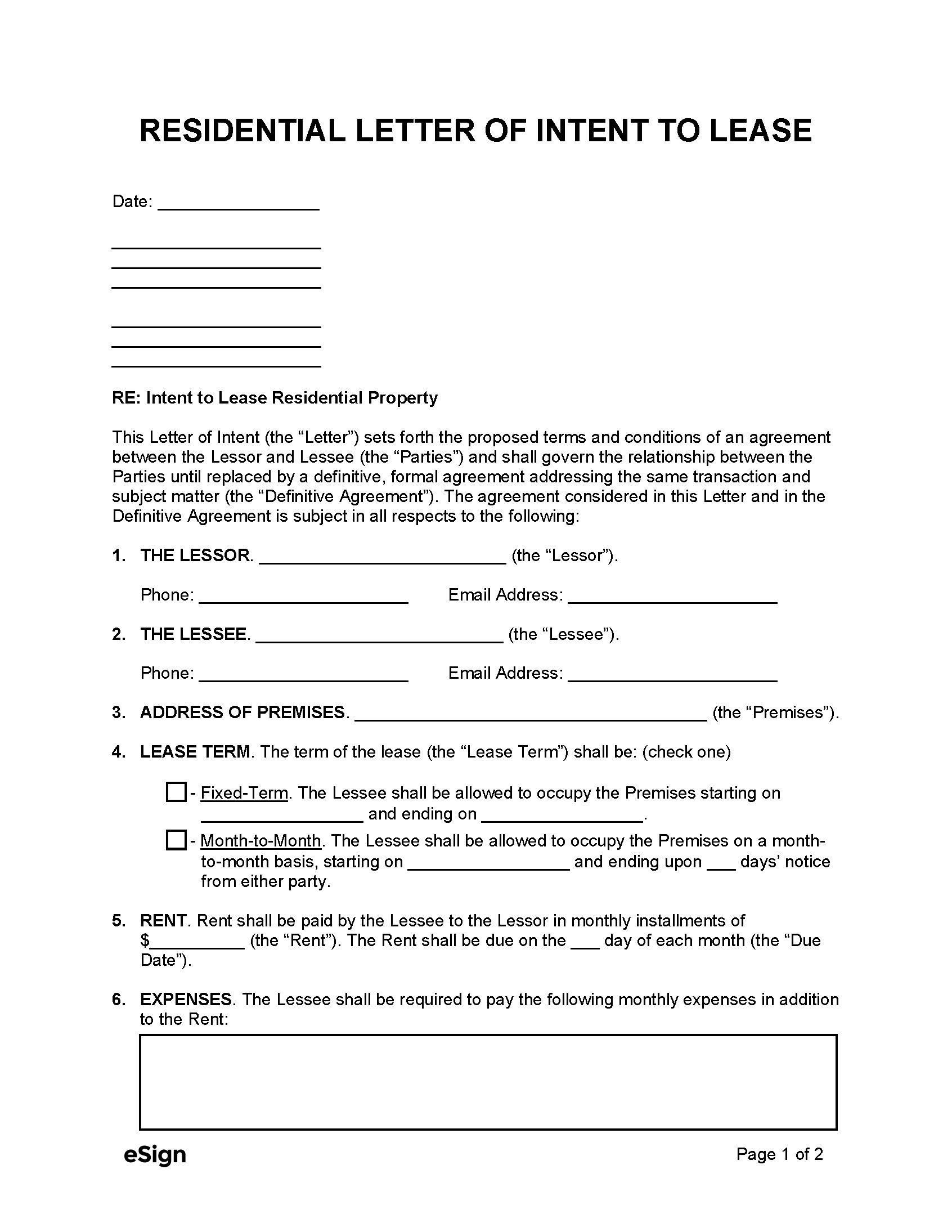 intent-to-lease-letter-template