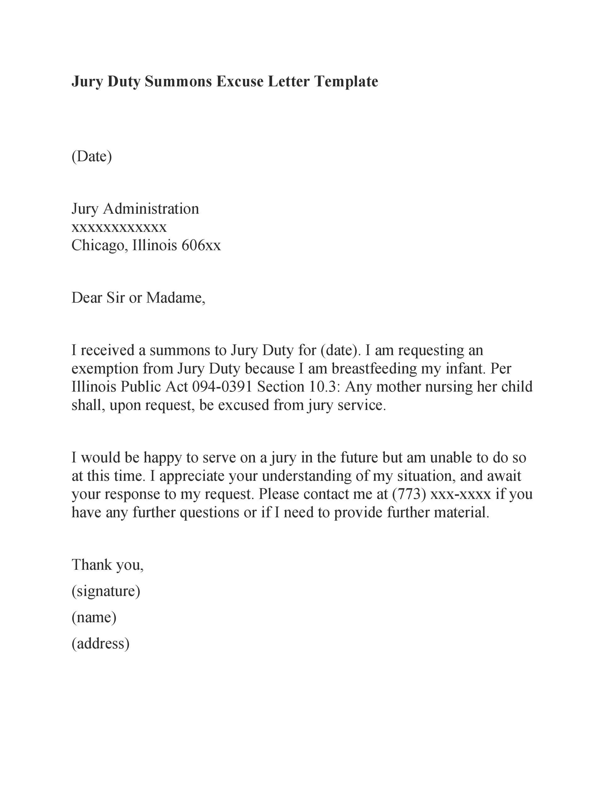 jury-service-excuse-letter-template
